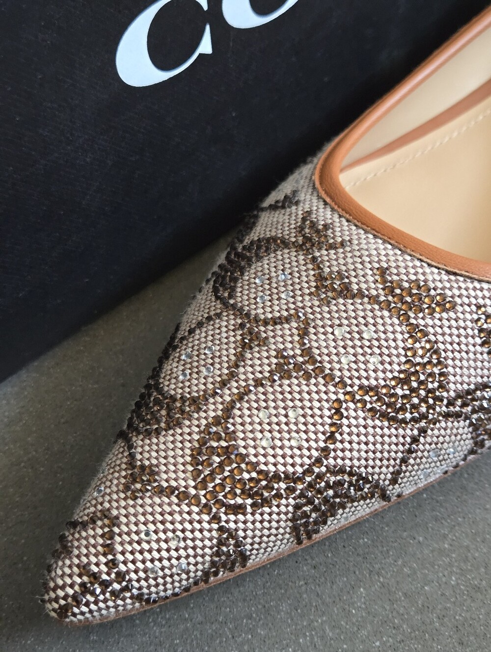 NEW Coach Daphne Flat In Crystal Signature Jacquard Shoe - Picture 5 of 11